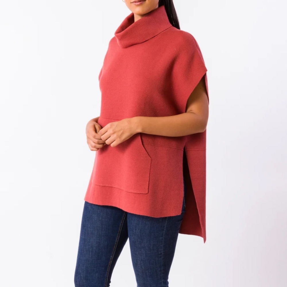 Kerisma Kanga Poncho Cowl Neck Top In Canyon Rose Pink Small Medium